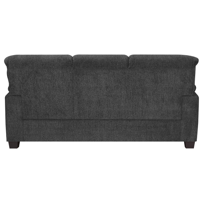 Coaster Clementine Upholstered Sofa with Nailhead Trim Grey Default Title