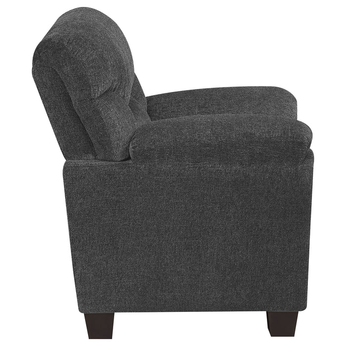 Coaster Clementine Upholstered Chair with Nailhead Trim Grey Default Title