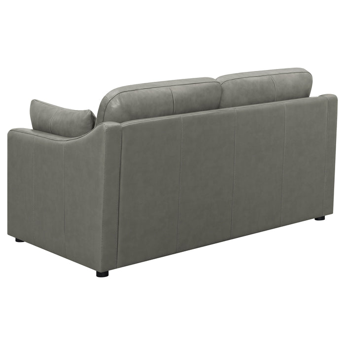 Grayson Sloped Arm Upholstered Loveseat Grey