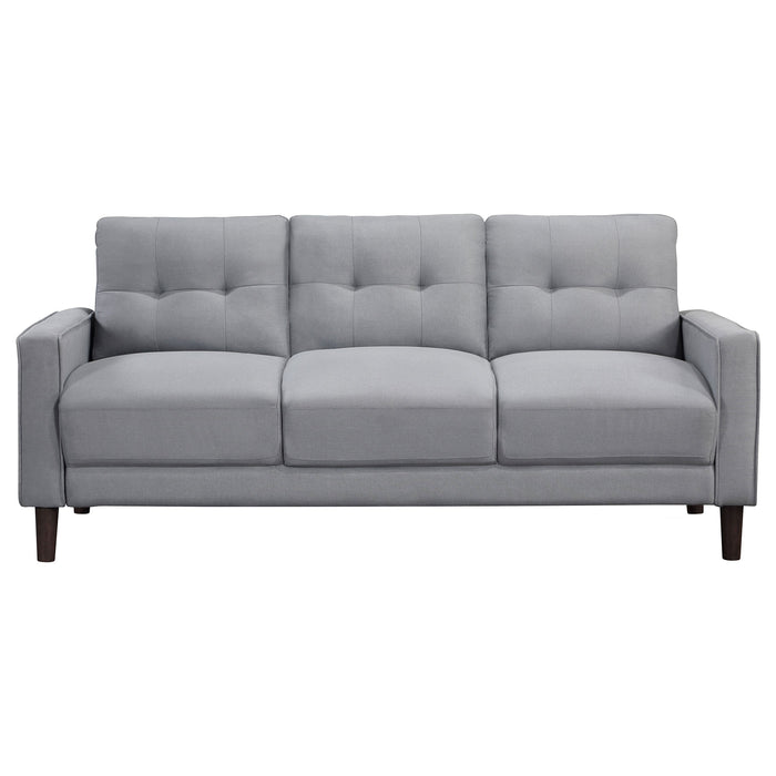 Coaster Bowen 2-piece Upholstered Track Arms Tufted Sofa Set Grey Sofa+Loveseat+Armchair