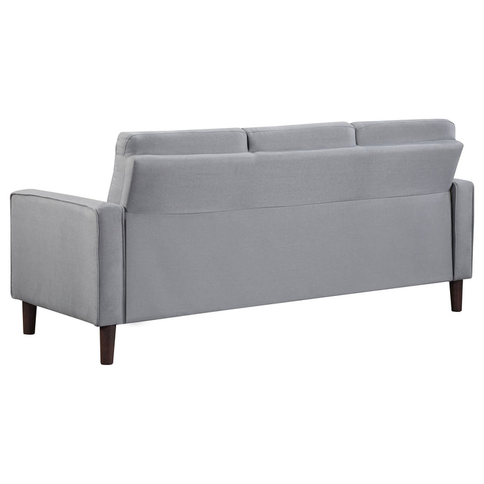 Coaster Bowen 2-piece Upholstered Track Arms Tufted Sofa Set Grey Sofa+Loveseat+Armchair