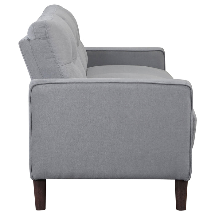 Coaster Bowen 2-piece Upholstered Track Arms Tufted Sofa Set Grey Sofa+Loveseat+Armchair