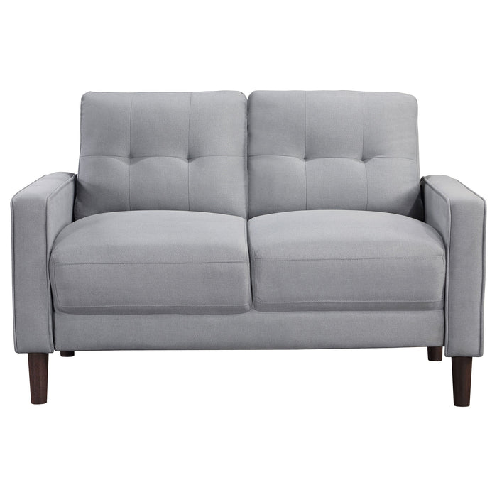 Coaster Bowen 2-piece Upholstered Track Arms Tufted Sofa Set Grey Sofa+Loveseat+Armchair