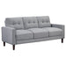 Coaster Bowen 2-piece Upholstered Track Arms Tufted Sofa Set Grey Sofa+Loveseat+Armchair