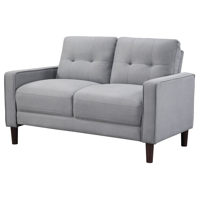 Coaster Bowen Upholstered Track Arms Tufted Loveseat Grey Default Title