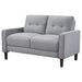 Coaster Bowen Upholstered Track Arms Tufted Loveseat Grey Default Title