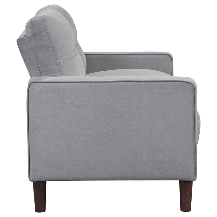 Coaster Bowen Upholstered Track Arms Tufted Loveseat Grey Default Title