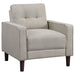 Coaster Bowen 2-piece Upholstered Track Arms Tufted Sofa Set Beige Sofa+Loveseat+Armchair