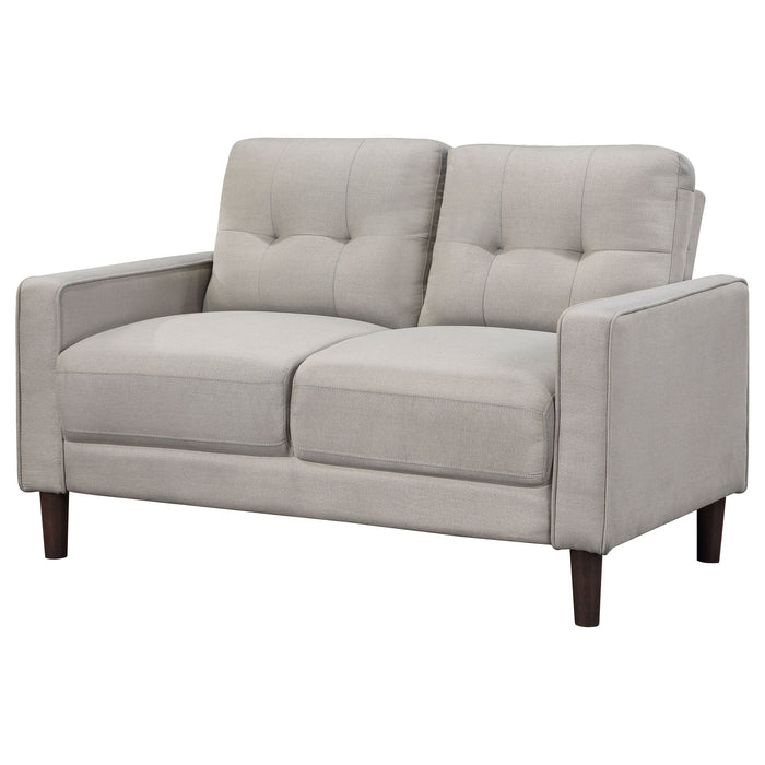 Coaster Bowen Upholstered Track Arms Tufted Loveseat Beige Default Title