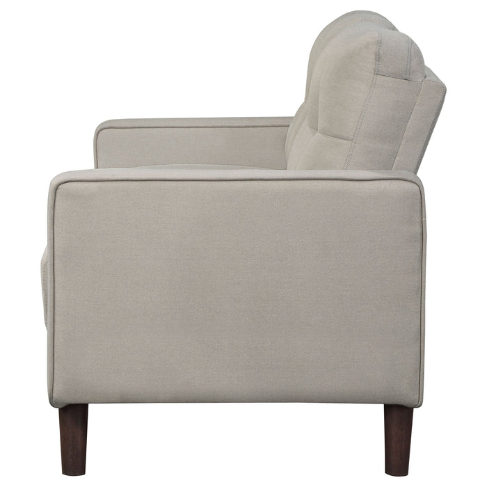 Coaster Bowen Upholstered Track Arms Tufted Loveseat Beige Default Title