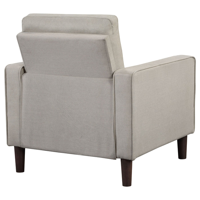 Coaster Bowen Upholstered Track Arms Tufted Chair Beige Default Title