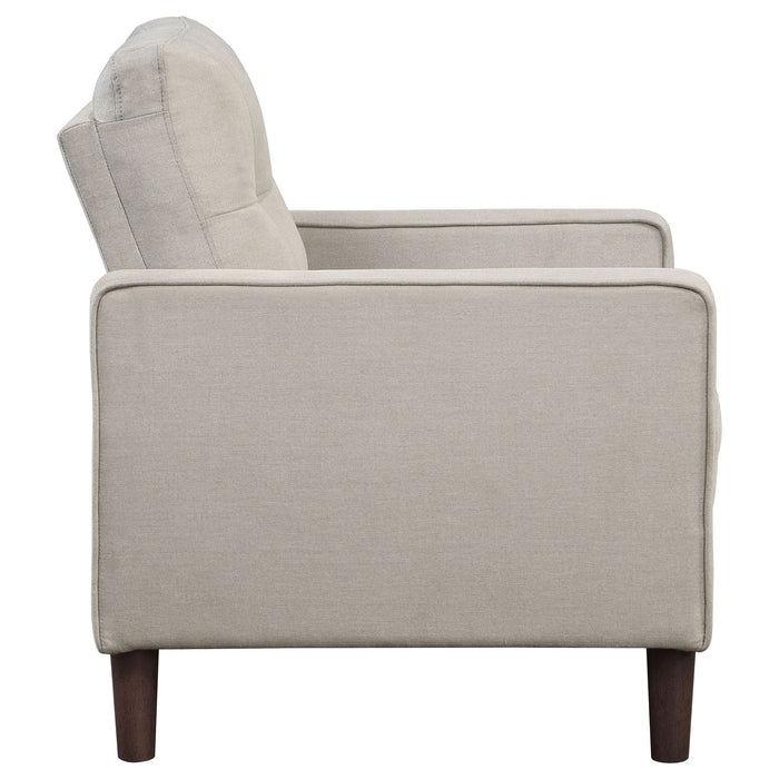 Coaster Bowen Upholstered Track Arms Tufted Chair Beige Default Title