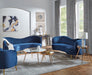 Coaster Sophia Camel Back Living Room Set Blue Sofa+Loveseat