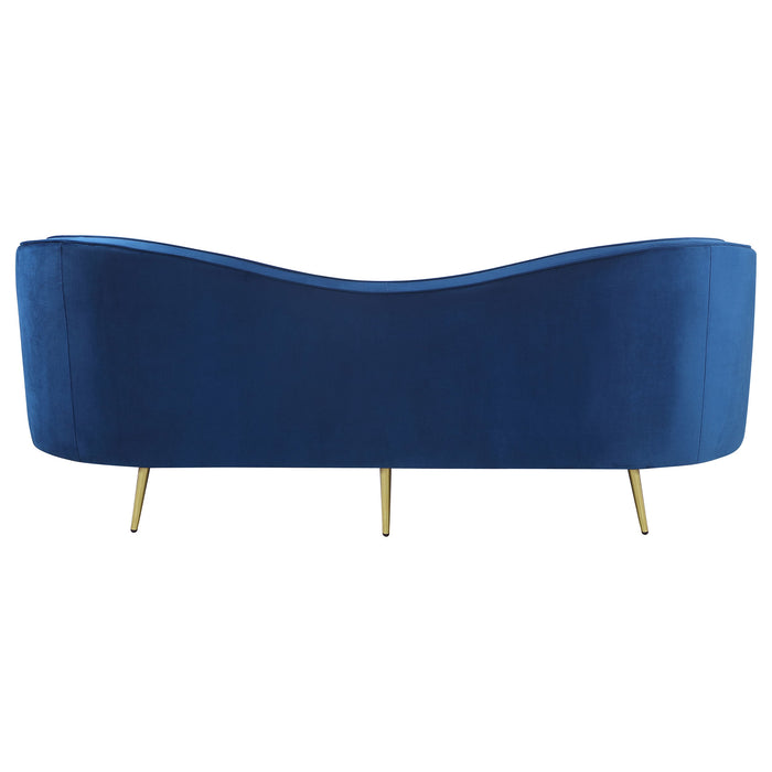 Coaster Sophia Upholstered Camel Back Sofa Blue Default Title