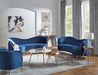 Coaster Sophia Upholstered Camel Back Sofa Blue Default Title