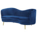 Coaster Sophia Upholstered Camel Back Loveseat Blue Default Title