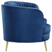 Coaster Sophia Upholstered Camel Back Loveseat Blue Default Title