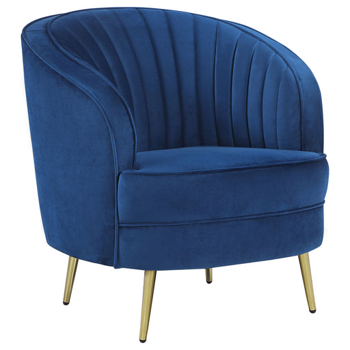 Coaster Sophia Upholstered Vertical Channel Tufted Chair Blue Default Title