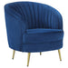 Coaster Sophia Upholstered Vertical Channel Tufted Chair Blue Default Title