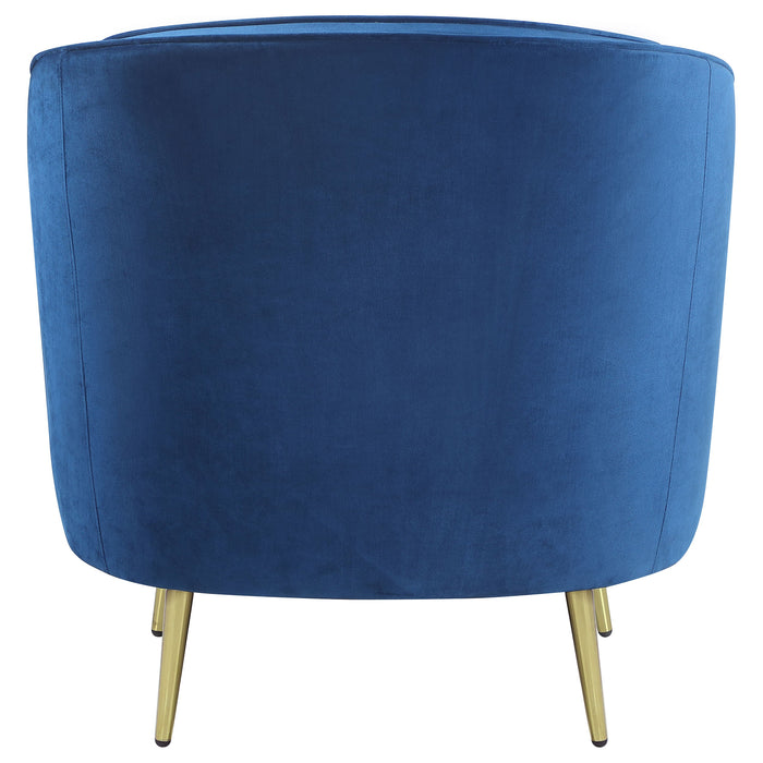 Coaster Sophia Upholstered Vertical Channel Tufted Chair Blue Default Title