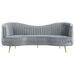 Coaster Sophia Upholstered Sofa with Camel Back Grey and Gold Default Title