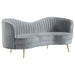 Coaster Sophia Upholstered Loveseat with Camel Back Grey and Gold Default Title