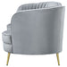 Coaster Sophia Upholstered Loveseat with Camel Back Grey and Gold Default Title