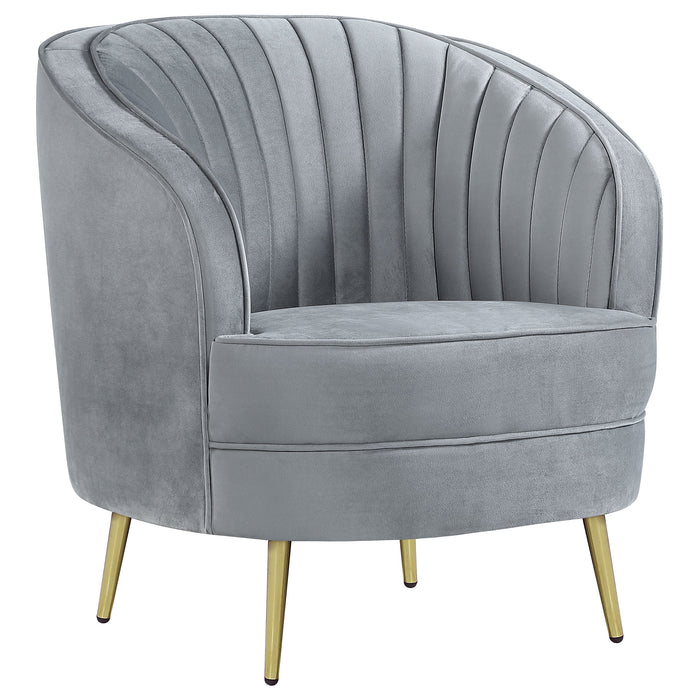 Coaster Sophia Upholstered Chair Grey and Gold Default Title