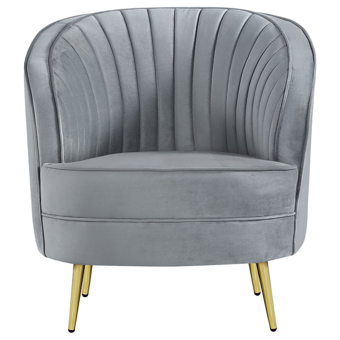 Coaster Sophia Upholstered Chair Grey and Gold Default Title