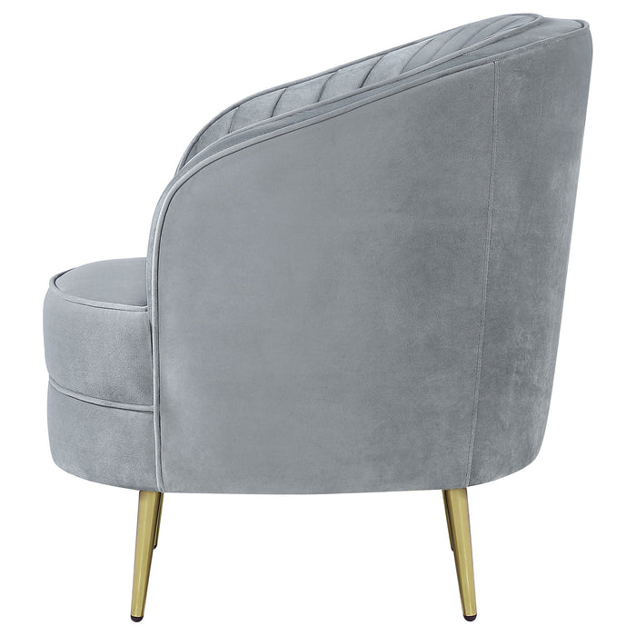 Coaster Sophia Upholstered Chair Grey and Gold Default Title