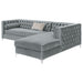 Coaster Bellaire Button-tufted Upholstered Sectional Silver Default Title