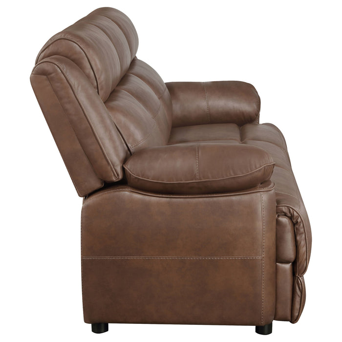 Coaster Ellington 2-piece Upholstered Padded Arm Sofa Set Dark Brown Sofa+Loveseat+Armchair