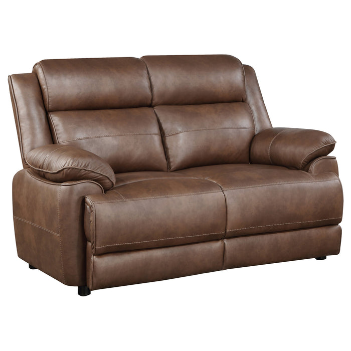 Coaster Ellington 2-piece Upholstered Padded Arm Sofa Set Dark Brown Sofa+Loveseat+Armchair