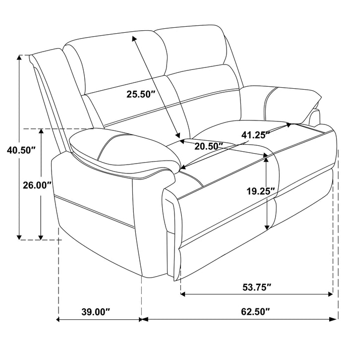 Coaster Ellington 2-piece Upholstered Padded Arm Sofa Set Dark Brown Sofa+Loveseat+Armchair