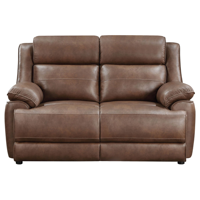 Coaster Ellington 2-piece Upholstered Padded Arm Sofa Set Dark Brown Sofa+Loveseat+Armchair