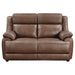 Coaster Ellington Upholstered Padded Arm Loveseat Dark Brown Default Title