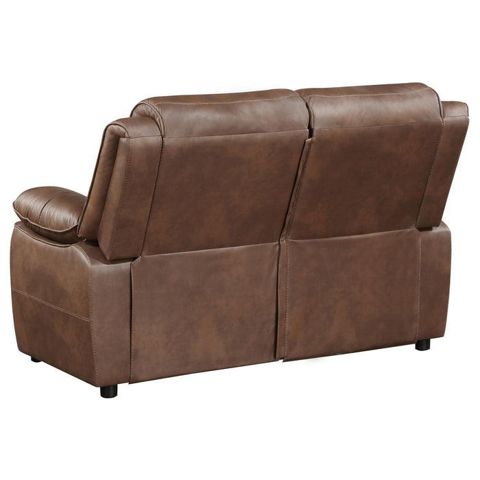 Coaster Ellington Upholstered Padded Arm Loveseat Dark Brown Default Title