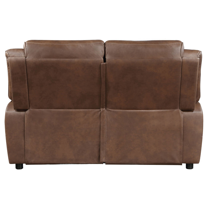 Coaster Ellington Upholstered Padded Arm Loveseat Dark Brown Default Title