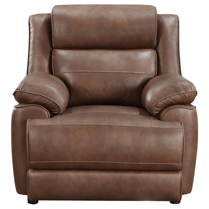 Coaster Ellington Upholstered Padded Arm Accent Chair Dark Brown Default Title