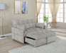 Coaster Cotswold Tufted Cushion Sleeper Sofa Bed Light Grey Default Title