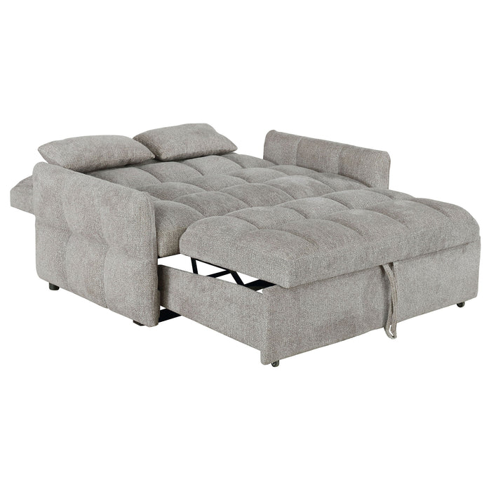 Coaster Cotswold Tufted Cushion Sleeper Sofa Bed Light Grey Default Title