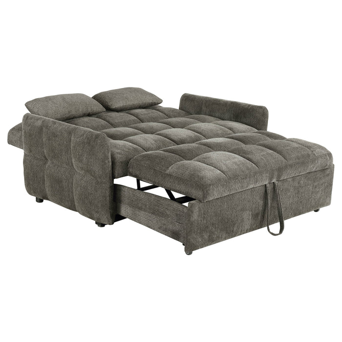 Coaster Cotswold Tufted Cushion Sleeper Sofa Bed Dark Grey Default Title