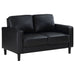 Coaster Ruth 2-piece Upholstered Track Arm Faux Leather Sofa Set Black Sofa+Loveseat+Armchair