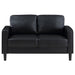 Coaster Ruth 2-piece Upholstered Track Arm Faux Leather Sofa Set Black Sofa+Loveseat+Armchair