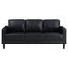 Coaster Ruth Upholstered Track Arm Faux Leather Sofa Black Default Title