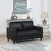 Coaster Ruth Upholstered Track Arm Faux Leather Loveseat Black Default Title