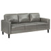 Coaster Ruth 2-piece Upholstered Track Arm Faux Leather Sofa Set Grey Sofa+Loveseat+Armchair