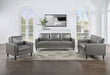 Coaster Ruth 2-piece Upholstered Track Arm Faux Leather Sofa Set Grey Sofa+Loveseat+Armchair