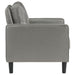 Coaster Ruth 2-piece Upholstered Track Arm Faux Leather Sofa Set Grey Sofa+Loveseat+Armchair