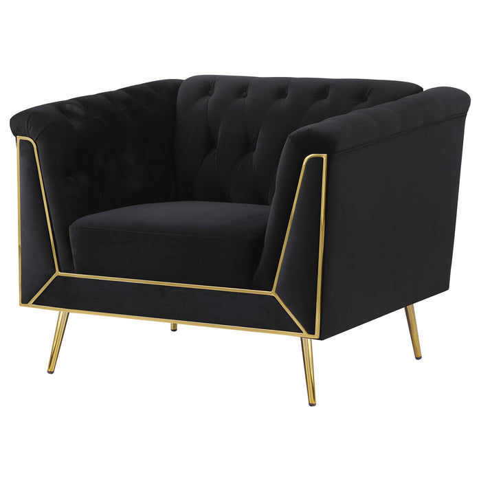 Holly Tuxedo Arm Tufted Back Chair Black